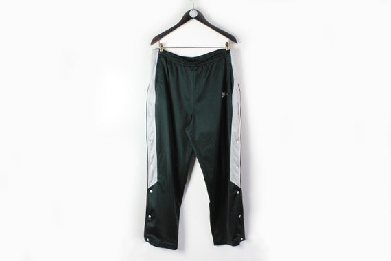Nike Athletic 90’s Basketball Warm Up Pants Snap Leg. Black White Mens Medium