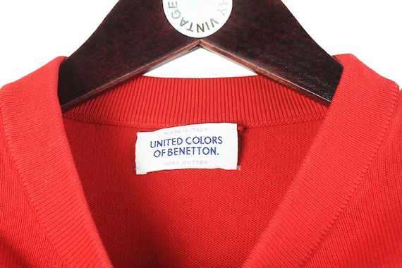 vintage UNITED COLORS of BENETTON sweatshirt red … - image 4