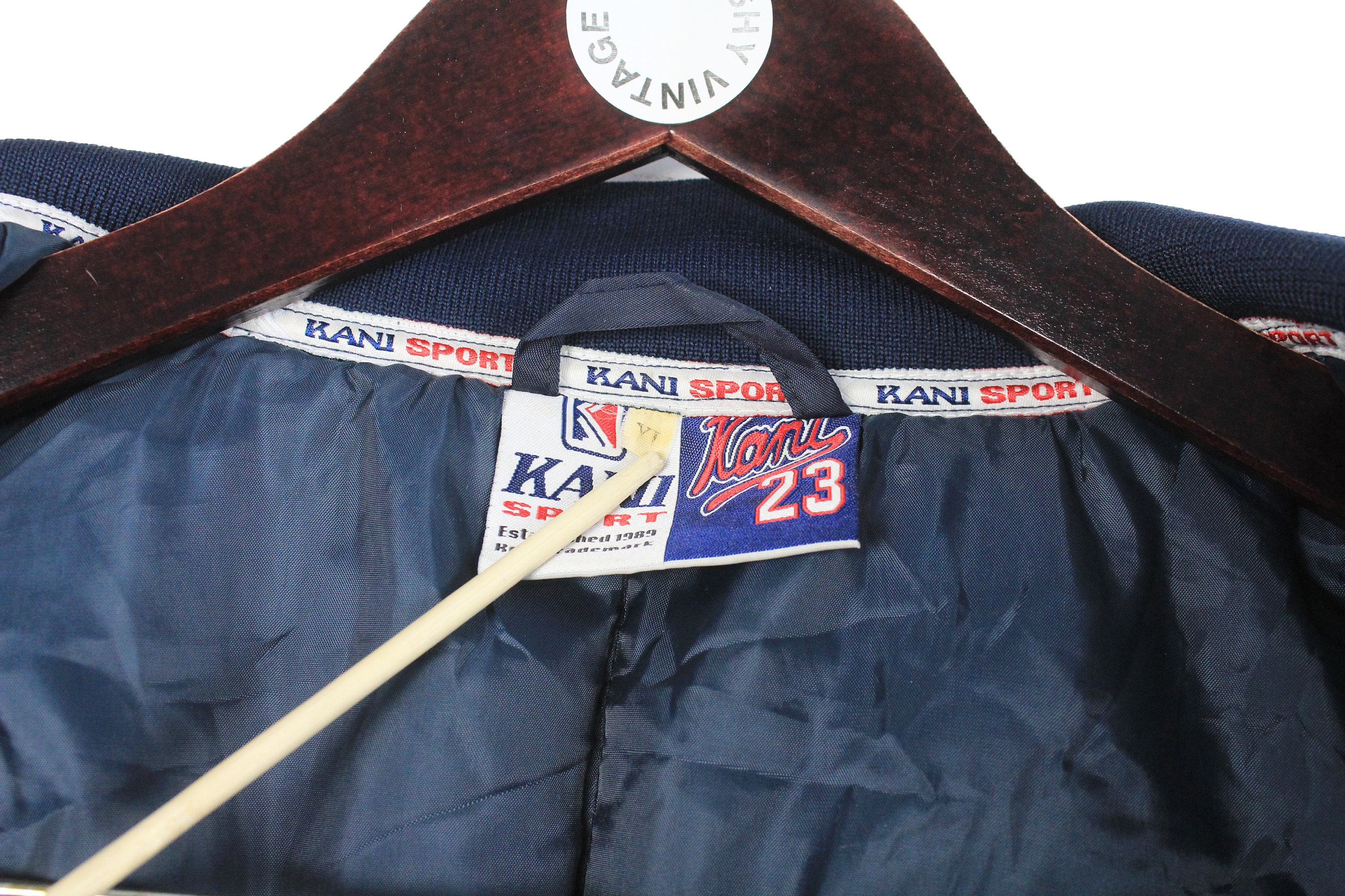 Vintage KARL KANI Brooklyn 23 Bomber Jacket Size XL Men's