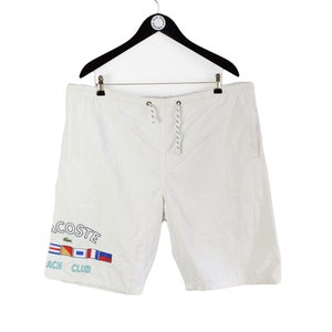 vintage LACOSTE Shorts Size XXL basic clothing athletic retro short outfit authentic 90&#39;s white Yachting classic style elastic beach wear