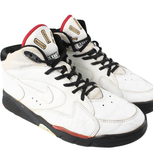 vintage NIKE Extreme Force Flight Basketball Sneakers athletic US 9.5 men's retro white trainers 90's streetwear trainers Air shoes