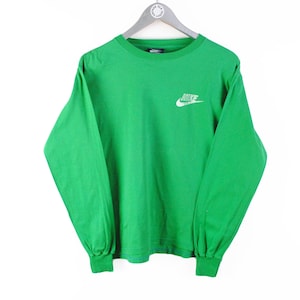 vintage NIKE Oregon Long Sleeve T-Shirt green cotton athletic tee retro 90s rare Size S/M sport outfit rave sweatshirt style made in Italy