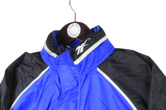 vintage REEBOK jacket black blue Size L/XL men's … - image 3