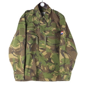 vintage Die Niederlande Militär Armee Hemd Holländisch Holland Camo Parka Grün Größe L Jacke Khaki Kampf Urban Style Streetwear Tarnung