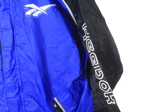 vintage REEBOK jacket black blue Size L/XL men's … - image 4