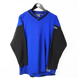 vintage ADIDAS Sweatshirt 3/4 Sleeve oversize men&#39;s long sleeve athletic 90s retro streetwear authentic Size L/XL Germany style cotton