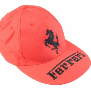 vintage FERRARI Cap One Size classic Big logo Hat race team red retro F1 racing Formula 1 00s 90s Michael Schumacher Collection hat
