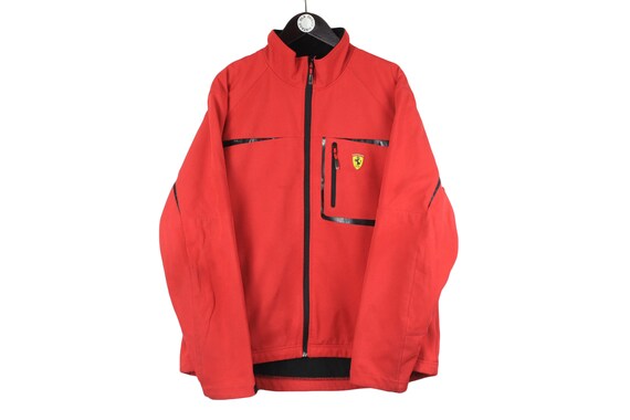 vintage FERRARI Jacket Size XXL red authentic race team full zip rare retro 00's logo F1 Formula 1 sports racing clothing windbreaker