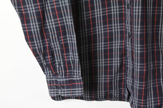vintage BURBERRYS shirt plaid Size L authentic ra… - image 4