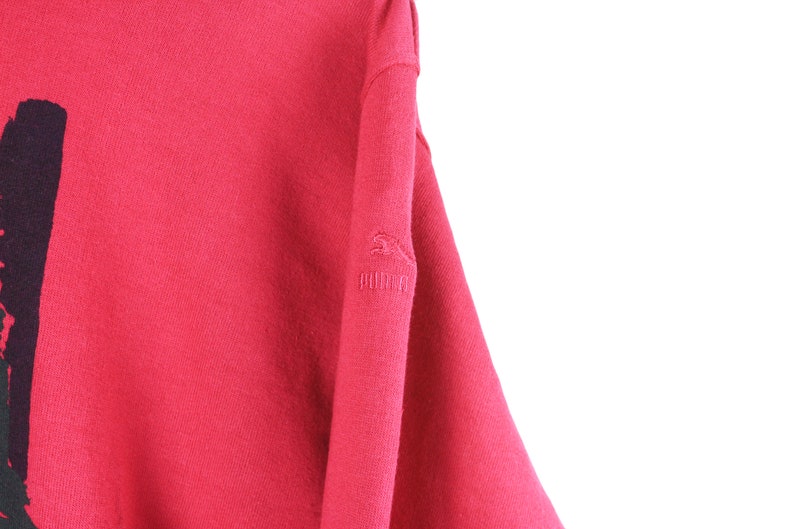 Vintage PUMA Hoodie Baumwolle Kapuzenpullover Sport Stil Kleidung authentische Retro Größe Damen M 90er rosa selten sportlich lange Ärmel tragen Bild 4