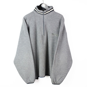 vintage NAUTICA men&#39;s fleece Sweatshirt half zip Size XL authentic small logo gray basic color style outfit 90&#39;s retro outdoor ski sweater