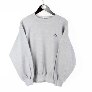 vintage PUMA sweatshirt authentic gray Activity Wear Size M athletic sport outfit retro wear sweater 90&#39;s crewneck streetwear small logo