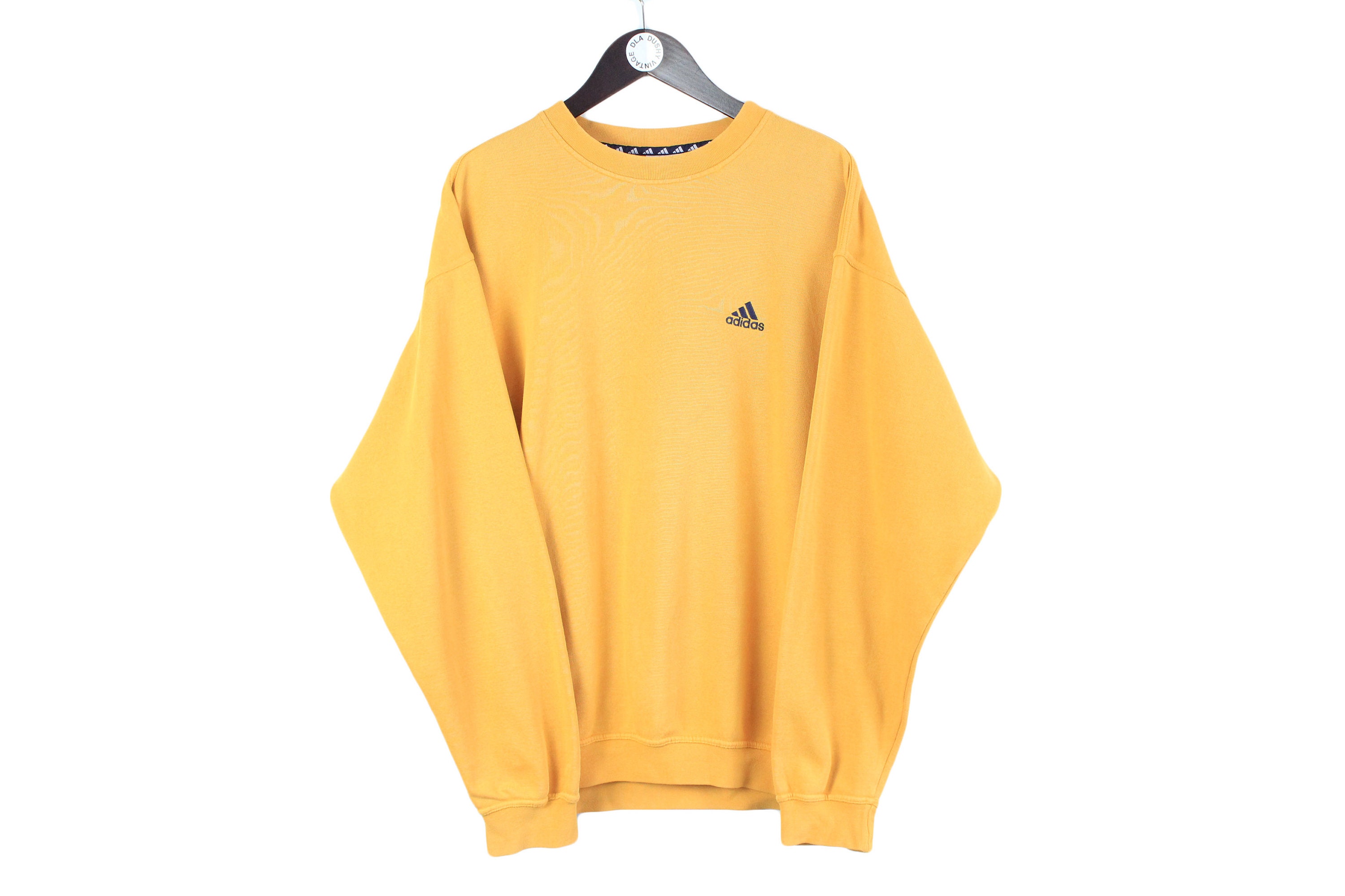 Vintage ADIDAS Sweatshirt Size L Yellow Oversized Men's - Etsy