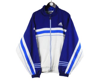 ヴィンテージ ADIDAS トラックジャケット サイズ XL ホワイト ブルー