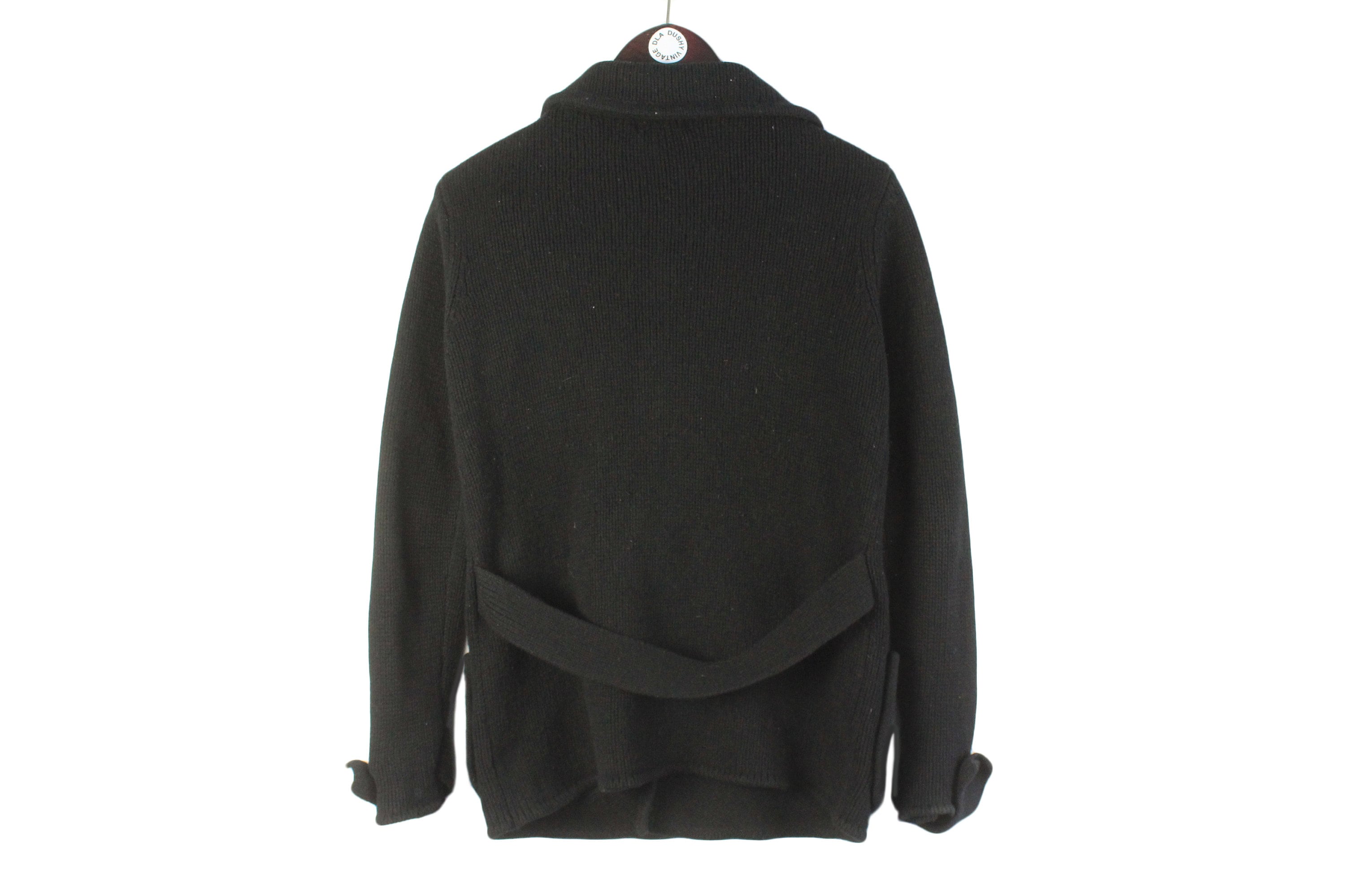 Vintage A.P.C. Cardigan Heavy Sweater Black Authentic Jumper Size 