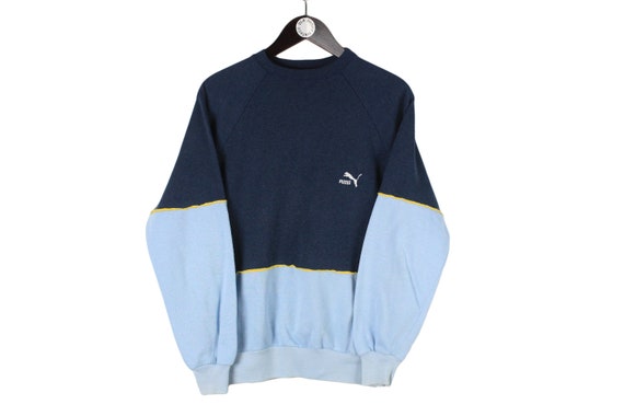 vintage PUMA sweatshirt authentic navy blue crewn… - image 1