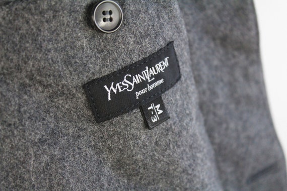 ジャケット・アウター Vintage Yves Saint Laurent wool coat Vintage Saint Laurent YSL Yves Wool Jacket Overcoat Black