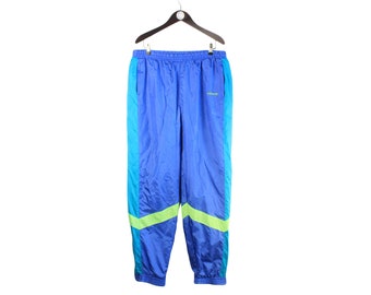 vintage ADIDAS Track Pants blue small logo Size men's XL authentic sport trousers retro 90's athletic hype athletic rave clothing light wear