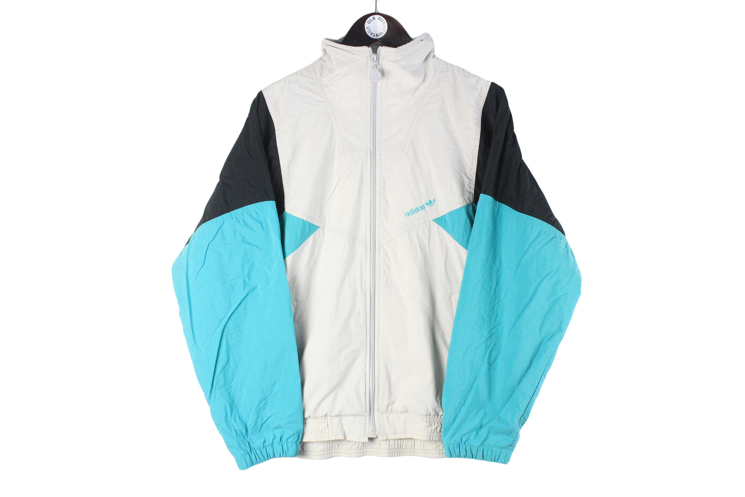 Vintage ADIDAS Track Jacket Size Men's S Authentic Blue Gray Retro