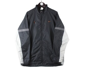 Vintage 90s Y2K Nike Track Jacket Men's XL White Black