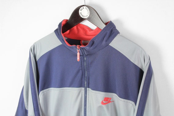 vintage NIKE authentic track jacket Size L gray b… - image 3