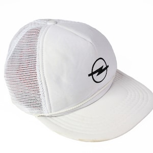 vintage OPEL Trucker Cap big logo one size retro baseball 90&#39;s hat summer sun visor rare retro rare white basic classic motor sport car