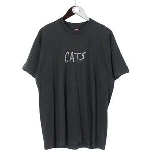 ヴィンテージ 1981年 CATS ブロードウェイ ミュージカル Tシャツ サイズ L/XL メンズ ビッグロゴ ブラック コットン レトロ 本物 アメリカ製 クルーネック アート シネマ シアター