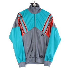 vintage PUMA men&#39;s track jacket Size M authentic gray blue retro rave hipster 90&#39;s wear style sport windbreaker athletic streetwear outfit