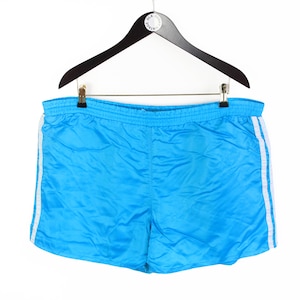 vintage ADIDAS ORIGINALS track shorts Size XL/XXl blue authentic sport striped pattern classic retro wear light blue 3 strips logo athletic