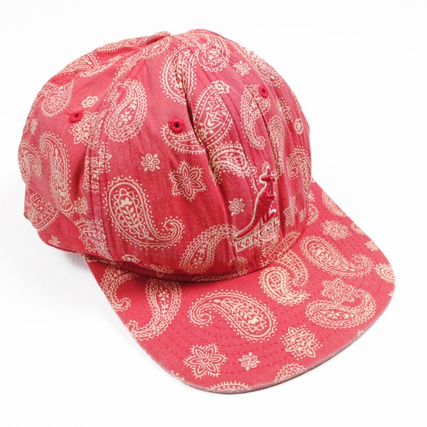 vintage KANGOL Cap Style retro hip hop USA gangster authentic hat sport front logo flexfit red white Paisley pattern baseball snapback 90s