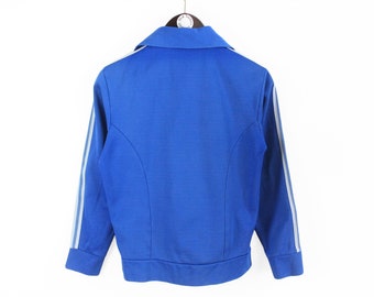 70s vintage adidas track jacket 5号 Vintage ADIDAS Classic Blue Logo Track Jacket Size XXS/XS