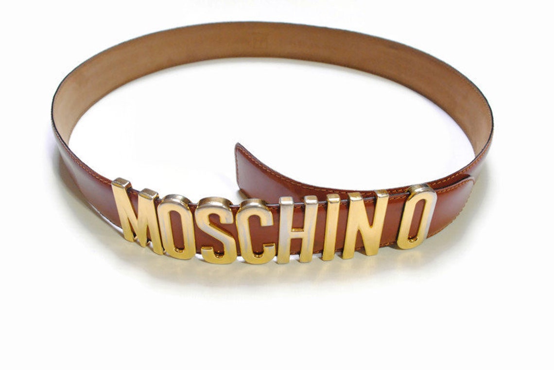 Vintage MOSCHINO authentic women's real leather waist belt | Etsy