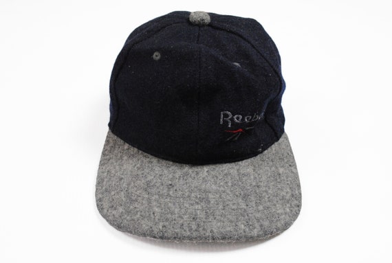 vintage REEBOK hat black gray wool cap hipster on… - image 2