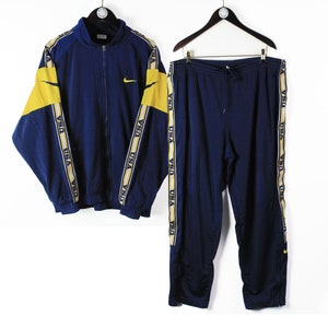 Vintage NIKE USA Tracksuit Blue Yellow Size XL Oversized Retro Hipster Sport Clothing Rave 90s Authentic Unisex Swoosh Full Logo Streetwear Etsy