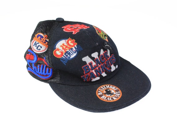 Vintage NEW YORK Black Yankees Cap Hat Big Logo MLB Team One Size