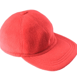 vintage CONTE Of FLORENCE Fleece Cap small logo hat one size retro authentic 90&#39;s red sport vibe sun visor athletic classic men&#39;s ski style