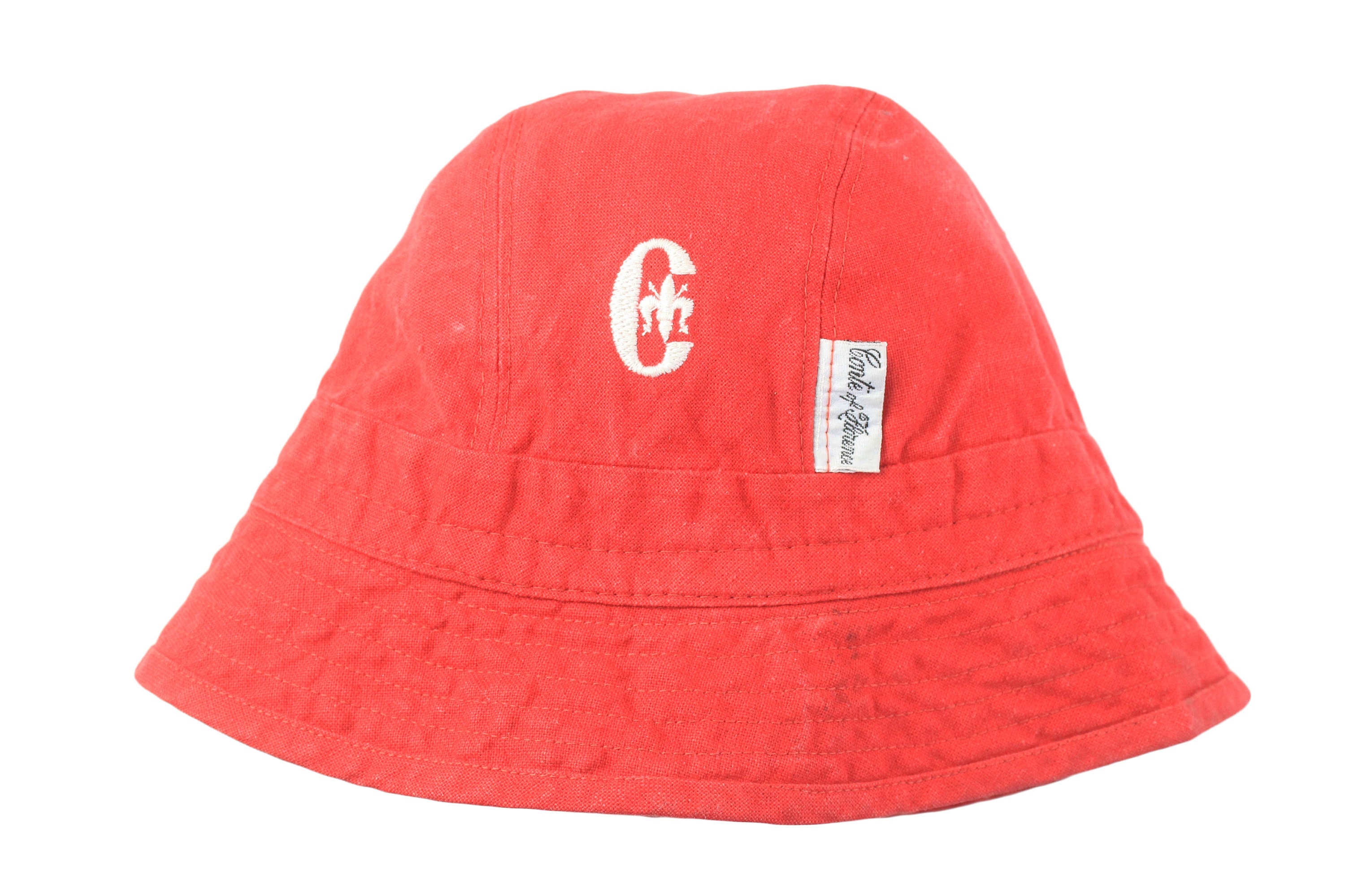 Vintage Conte of Florence Bucket Hat Casual Style Red Small Logo