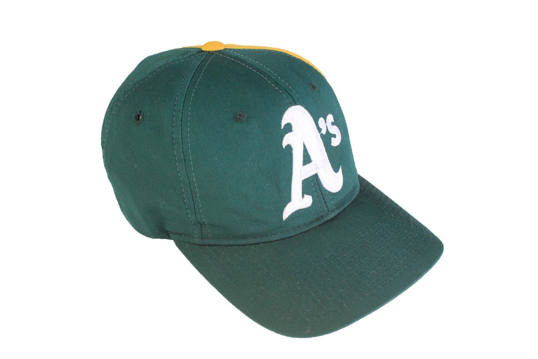 Vintage OAKLAND ATHLETICS Starter Hat Big Logo Cap MLB Team One Size Green Yellow Authentic