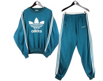 vintage ADIDAS tracksuit Size M oversize retro sport suit rave 90's sweatsuit authentic rare men's originals sweatshirt and sweatpants