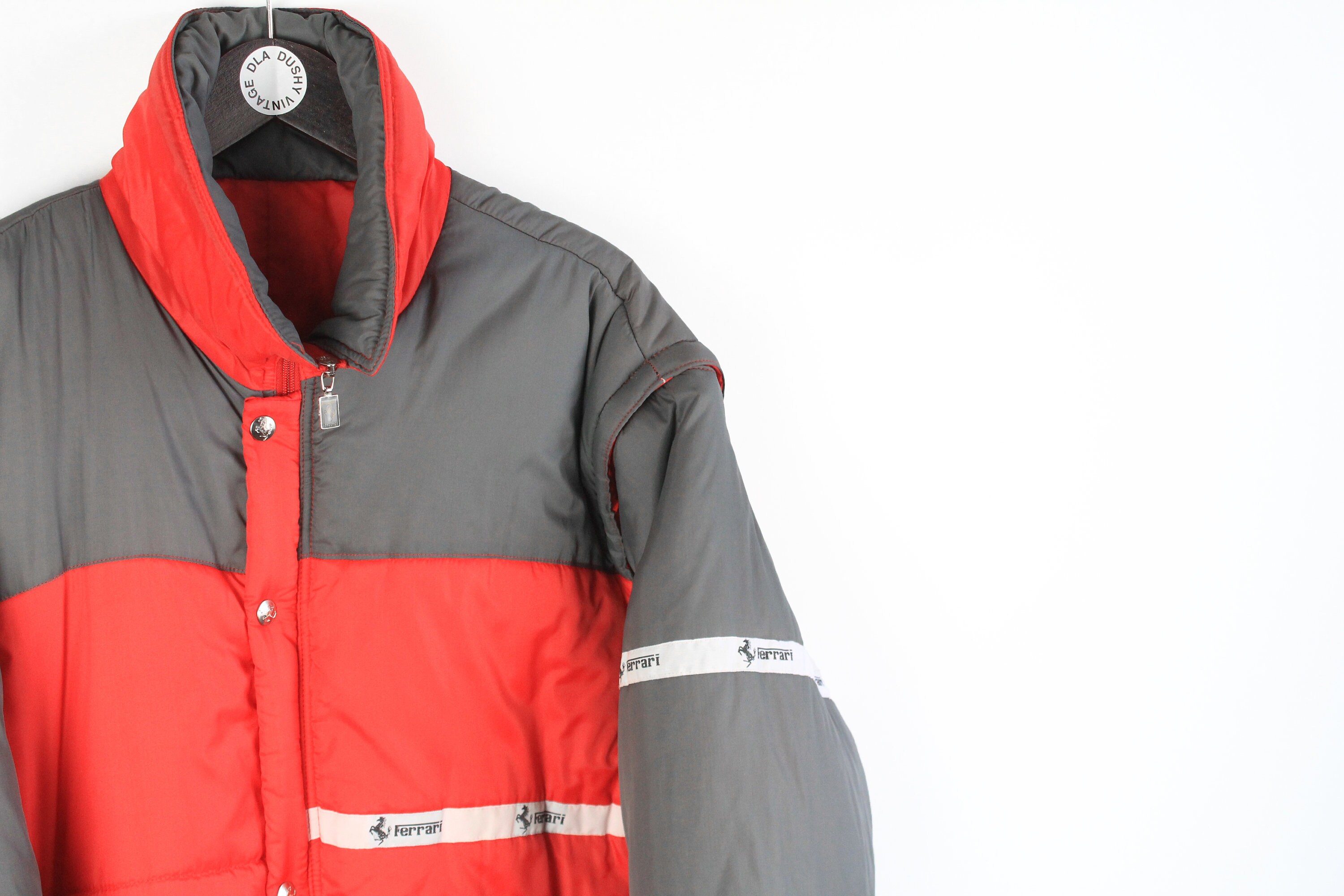 Vintage FERRARI Jacket Size L/XL red gray authentic racing | Etsy