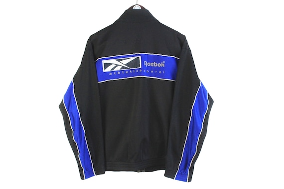 Vintage REEBOK Track Jacket Size M Black Authentic Retro