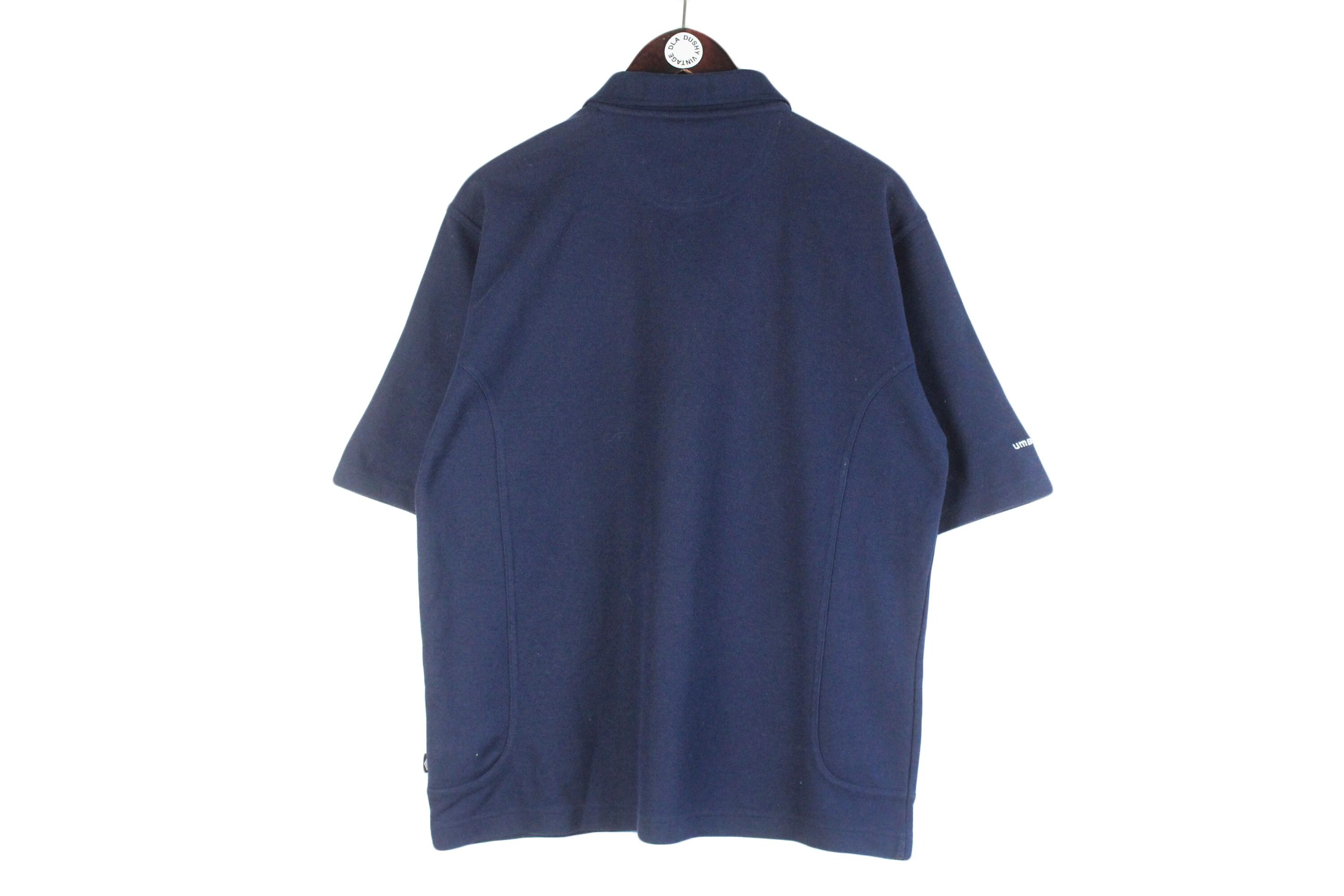 ヴィンテージ UMBRO ポロTシャツ ブルー アスレチックTシャツ レトロ 