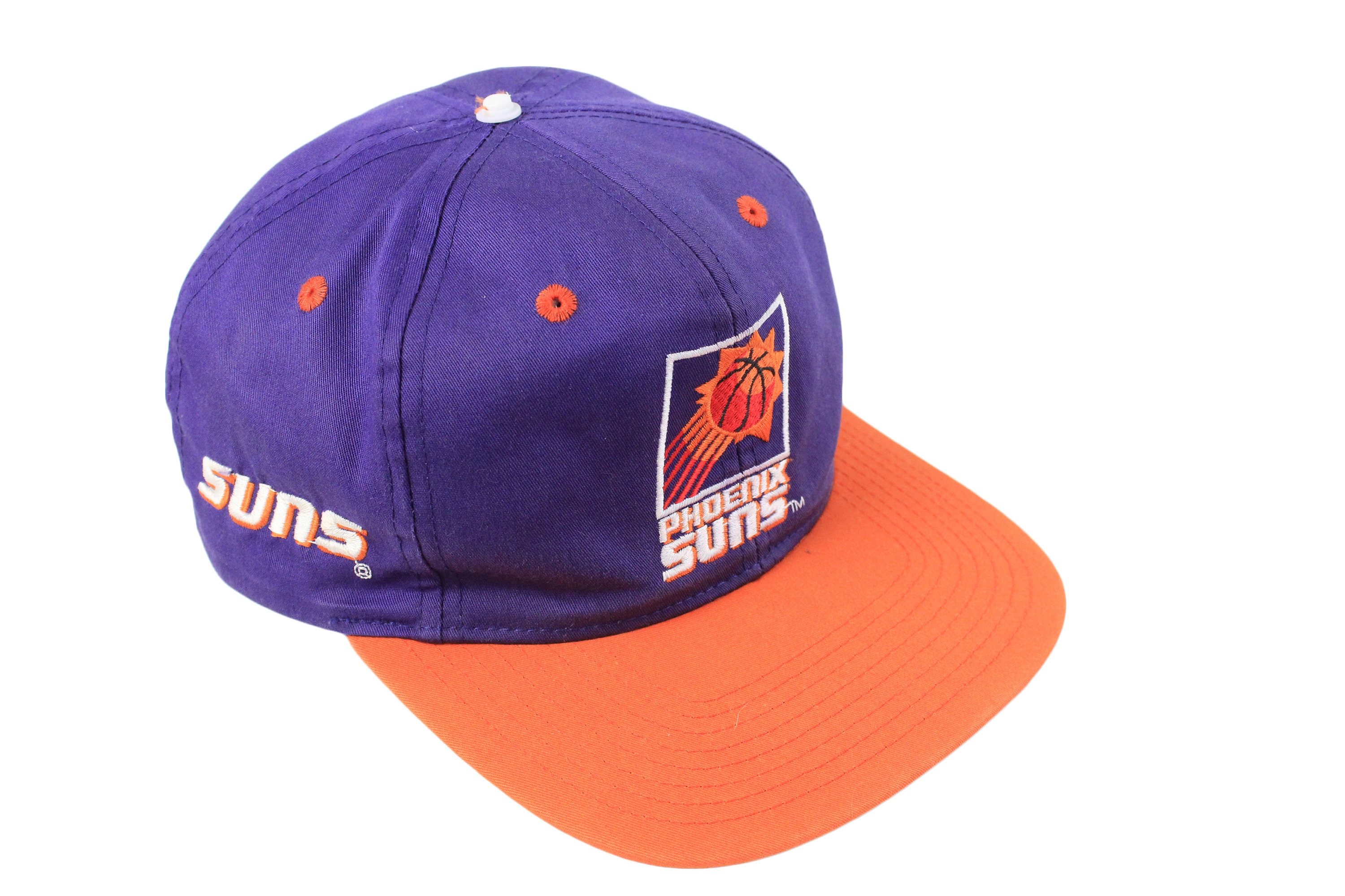 Vintage 90s Phoenix Suns NBA Basketball Hat Purple Embroidered Snapback Cap