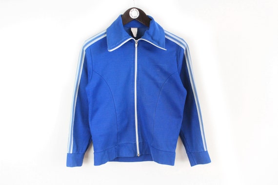 Vintage ADIDAS Classic Blue Logo Track Jacket Size XXS/XS