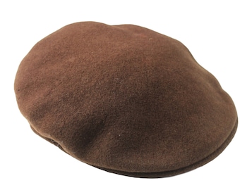 vintage KANGOL Newsboy Cap Flat Cabbie Baker Boy 504 Style Beret Contour Fitted retro style hipster autentyczny kapelusz z brązowej wełny