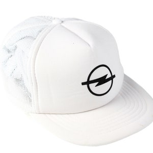 vintage OPEL Trucker Cap big logo one size retro racing style 90&#39;s hat summer sun visor rare retro rare white basic classic motor sport car