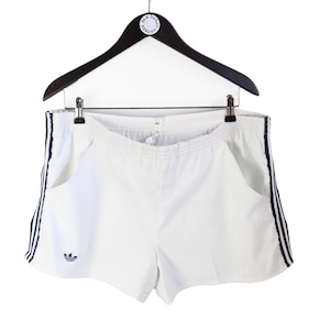 vintage ADIDAS ORIGINALS track shorts Size XL/XXl white black classic small logo authentic 90&#39;s sport brand three strips wear made in France