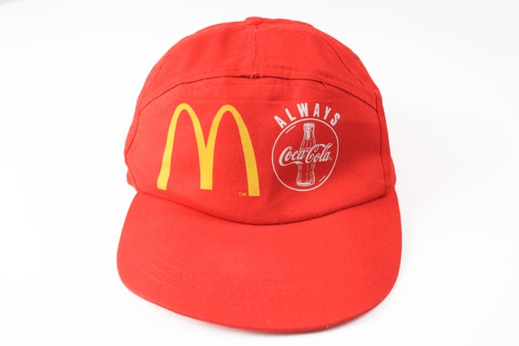Vintage McDONALDS COCA COLA Cap One Size Red Big Lo Gem