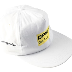 vintage OPEL Cap big logo one size retro racing style 90&#39;s hat summer sun visor rare retro rare white basic classic motor sport car