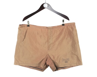 Pantalones cortos vintage EMPORIO ARMANI Talla XL ropa deportiva retro auténticos clásicos de los 90 deportivos por encima de la rodilla beige estilo veraniego estilo playa natación
